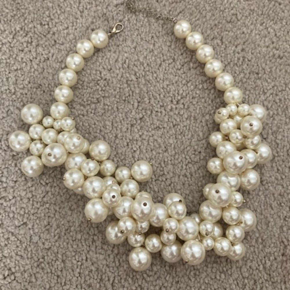 FREE ADD-ON- Pearl and gold statement necklace